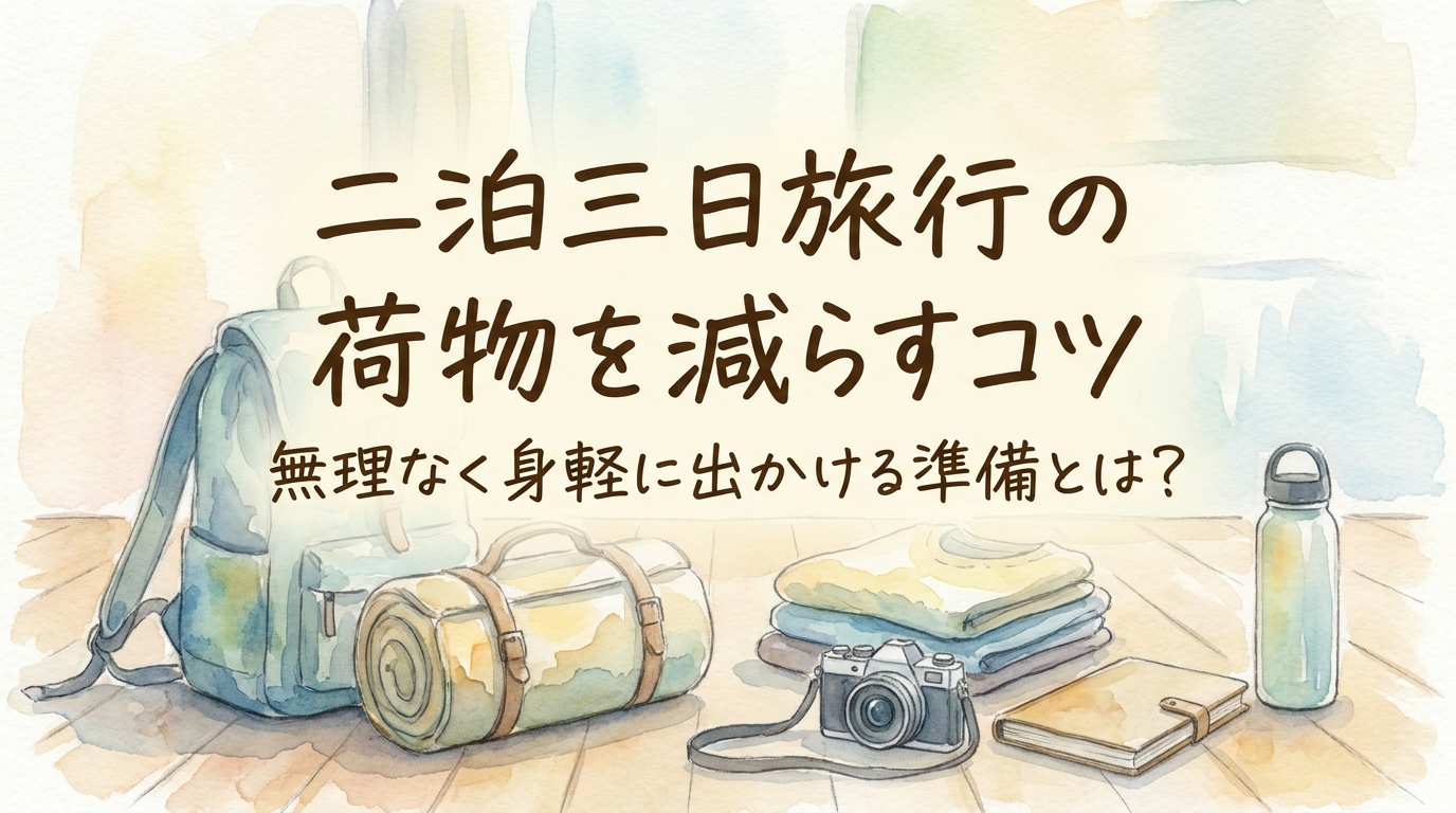 二泊三日旅行の荷物を減らすコツ|無理なく身軽に出かける準備とは?