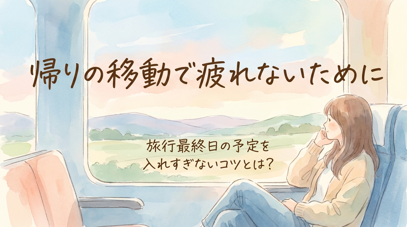 帰りの移動で疲れないために｜旅行最終日の予定を入れすぎないコツとは？