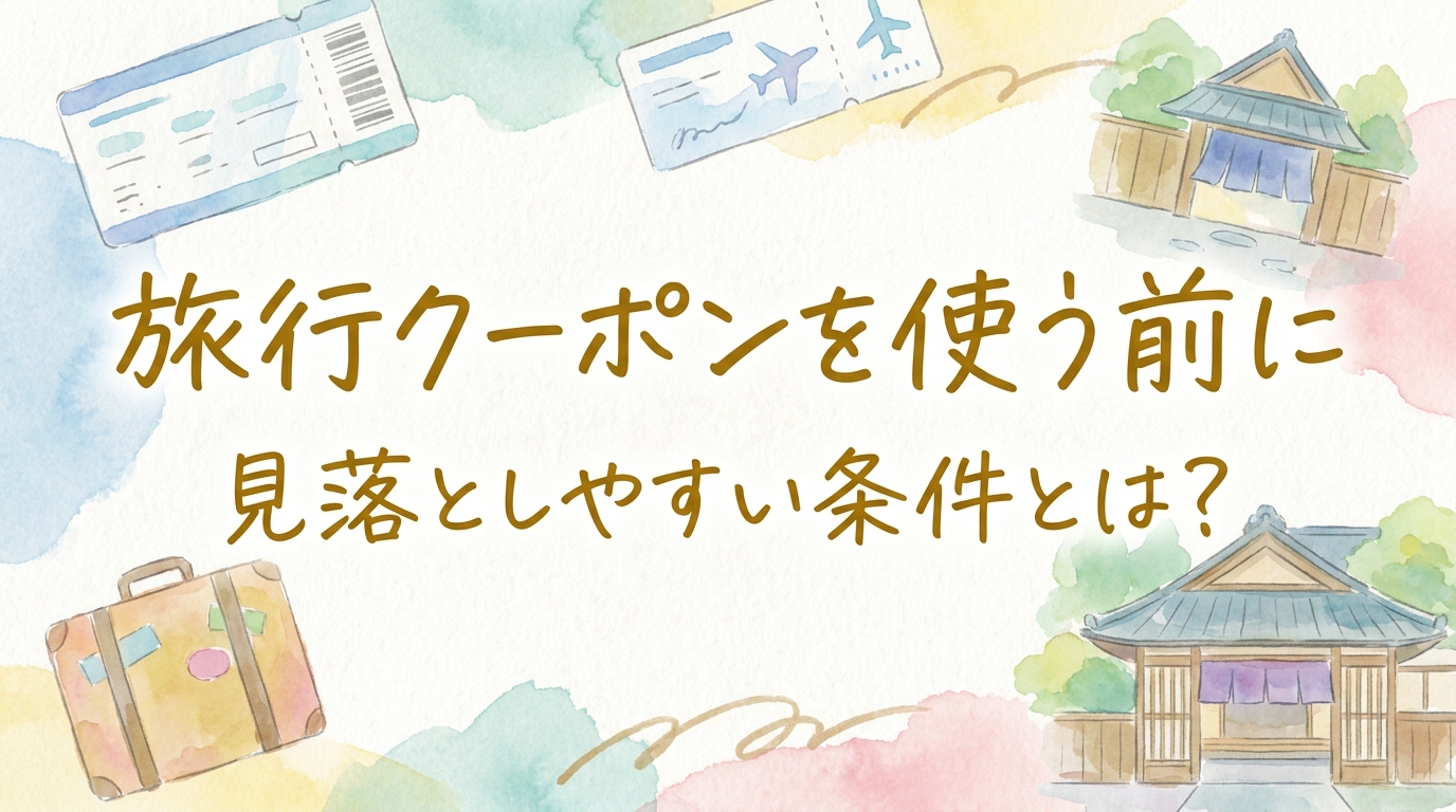 旅行クーポンを使う前に見落としやすい条件とは?
