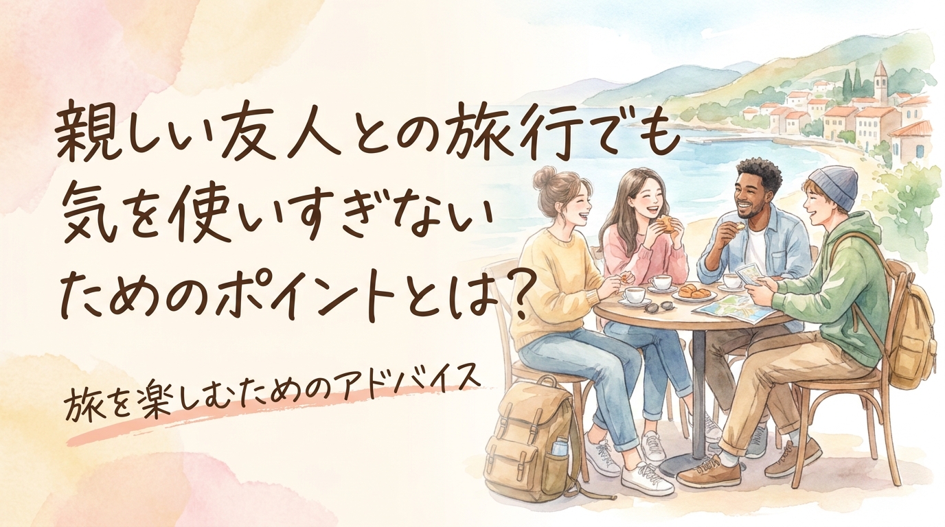 親しい友人との旅行でも気を使いすぎないためのポイントとは？