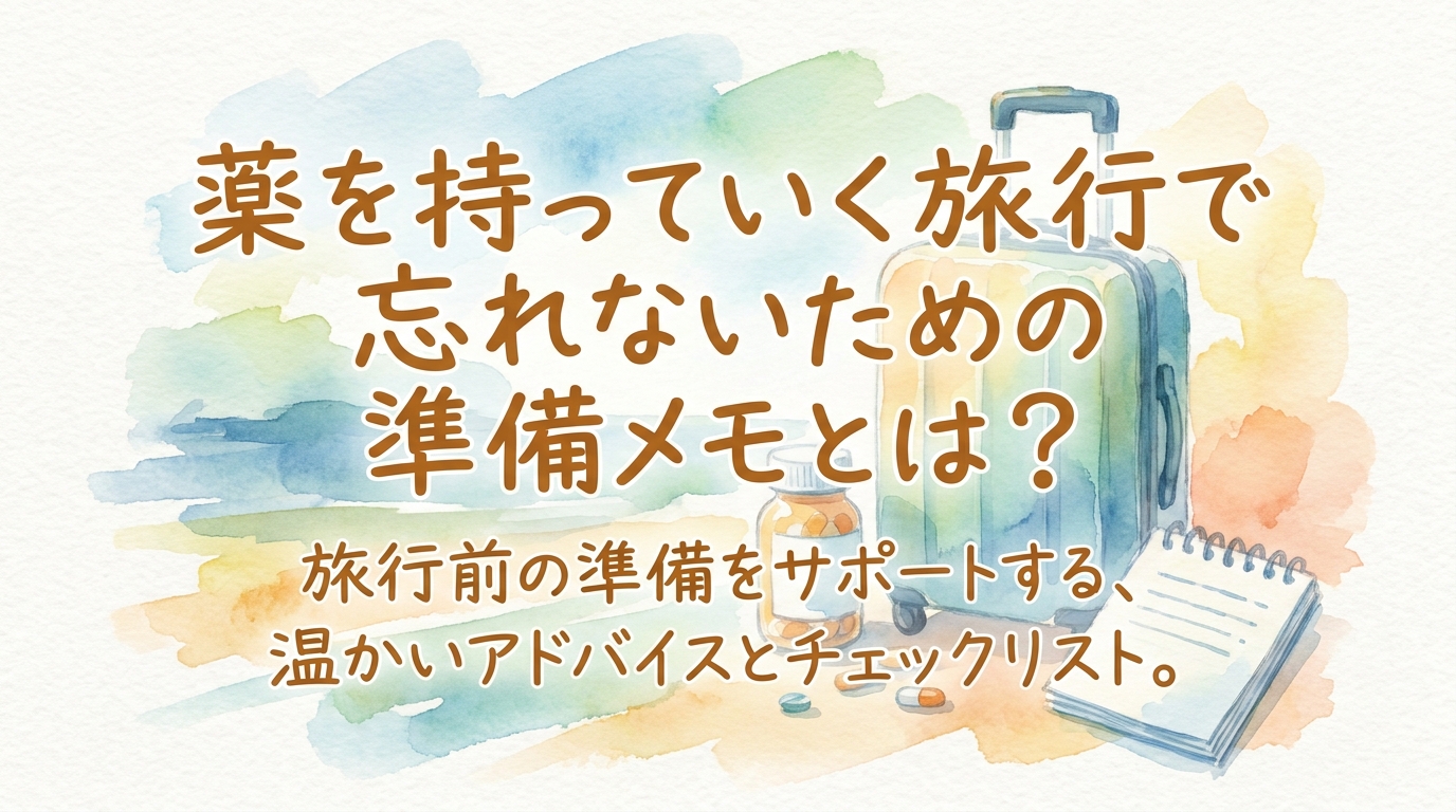 薬を持っていく旅行で忘れないための準備メモとは?